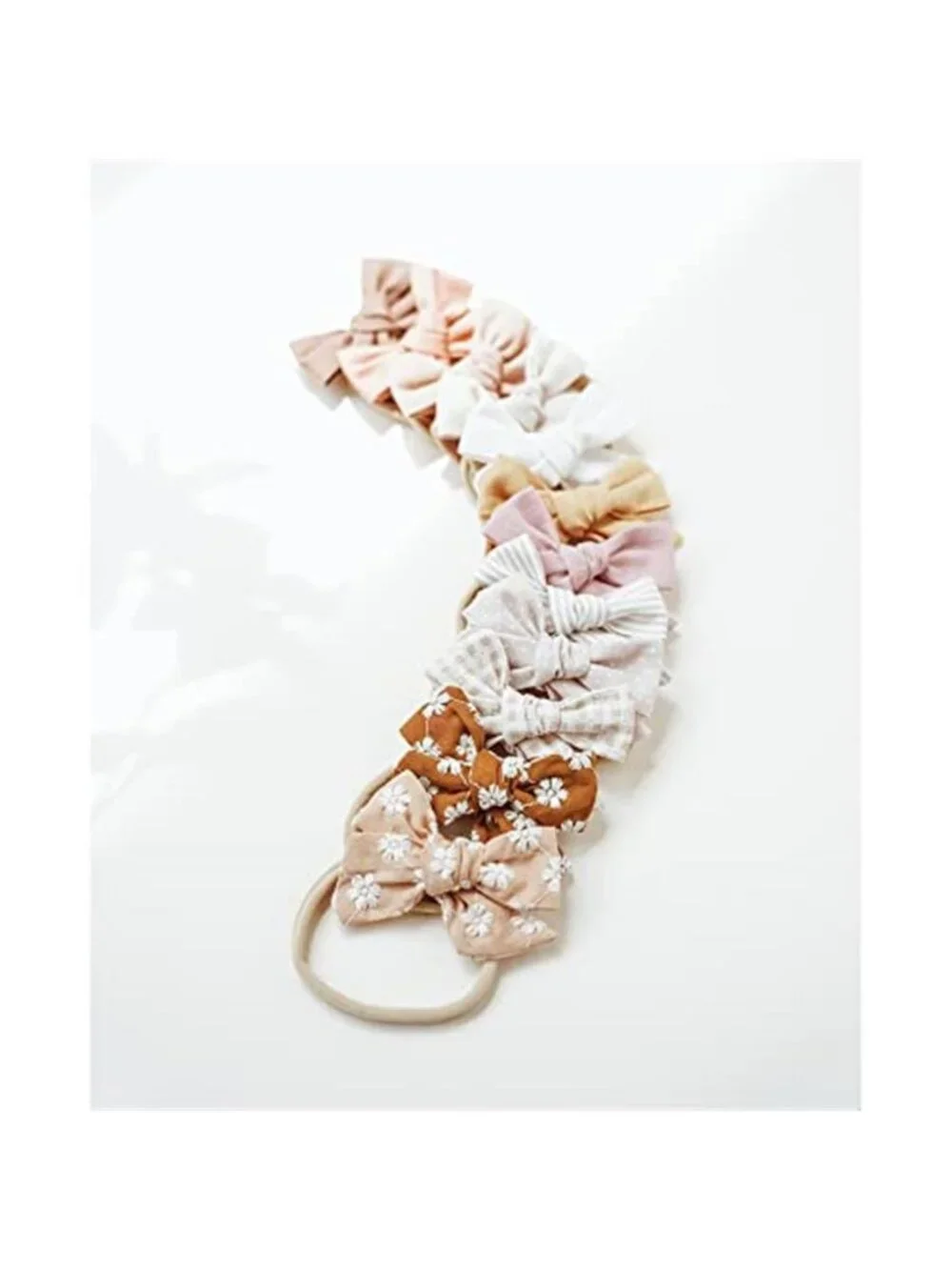 Baby Girl Headbands Bow Set Nylon Stretch Hair Bows Newborn Infant Toddler
